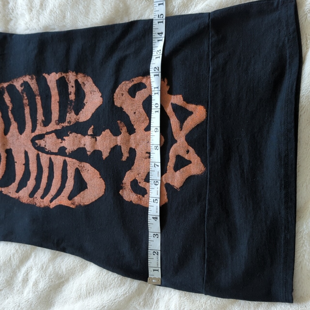 *RARE* Rockin' Bones Custom Halter Tunic/Dress Black with Orange Skeleton XS - Picture 6 of 9